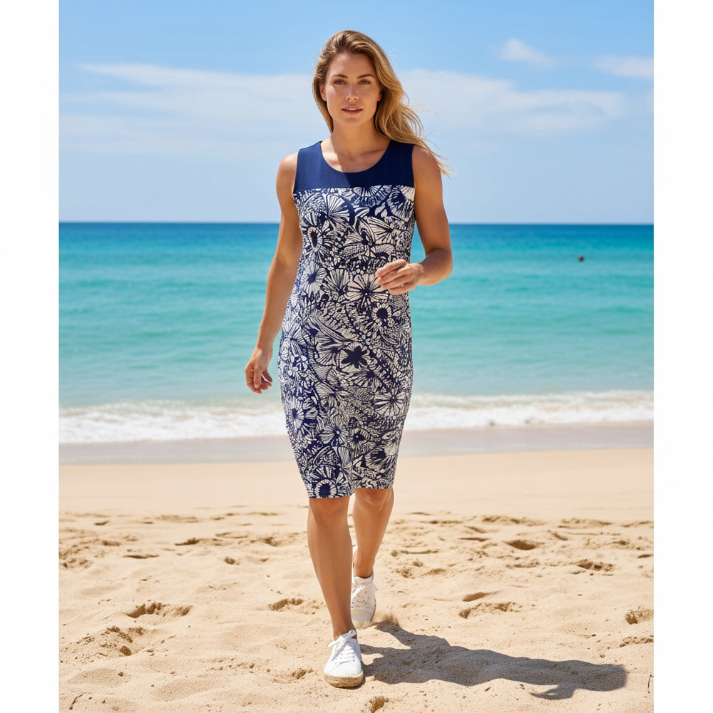 Jude Connally Molly Summer Palm Print Sleeveless Dress Size XL (PTP 19”) NWT - Picture 1 of 7